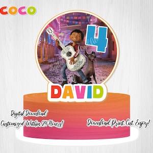 Custom Coco Cake Topper: Personalized Birthday Party Decor (Digital Download)