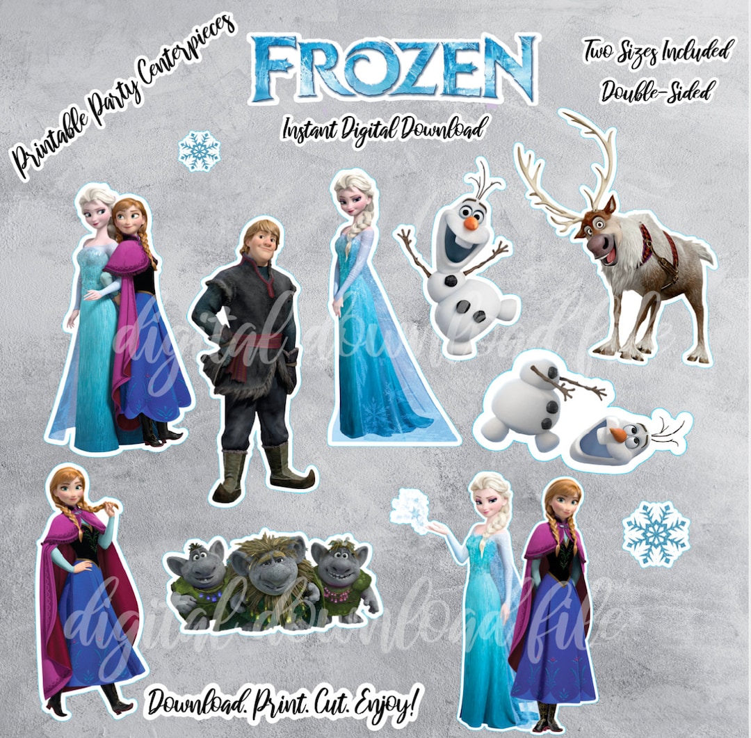 FROZEN Digital Centerpieces Printable Frozen Cake Topper - Etsy