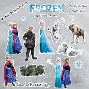 FROZEN Digital Centerpieces, Printable, Frozen Cake Topper, Instant Download Frozen Centerpiece, Elsa, Olaf, Frozen Birthday Party, FROZEN