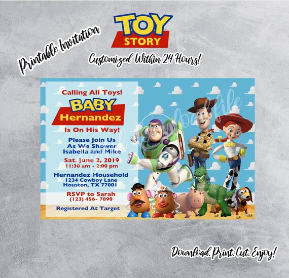 printable toy story baby shower invitations