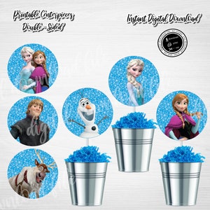 Frozen Digital Centerpieces: Elsa & Anna Printable Decorations (PDF Download)