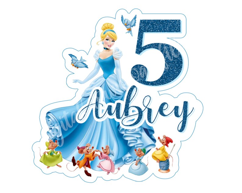 Printable CINDERELLA Cake Topper Printable Cinderella Cake | Etsy