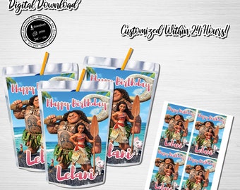 Custom Moana Capri Sun Label: Moana Birthday Party (Digital Download)