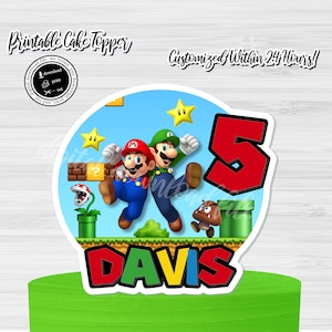 Custom Mario Birthday Cake Topper (Digital File)