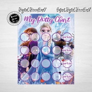 Printable Frozen Potty Training Chart (Instant Digital Download)
