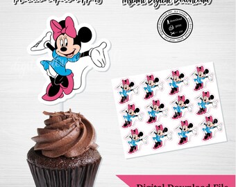 MINNIE MOUSE Cupcake Toppers, Minnie Mouse Cupcake Toppers, Printable Cupcake Toppers Minnie Mouse, Minnie Mouse, Digital Download