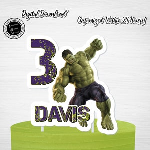 Custom Hulk Birthday Cake Topper: Personalized Party Sign (Digital Download)