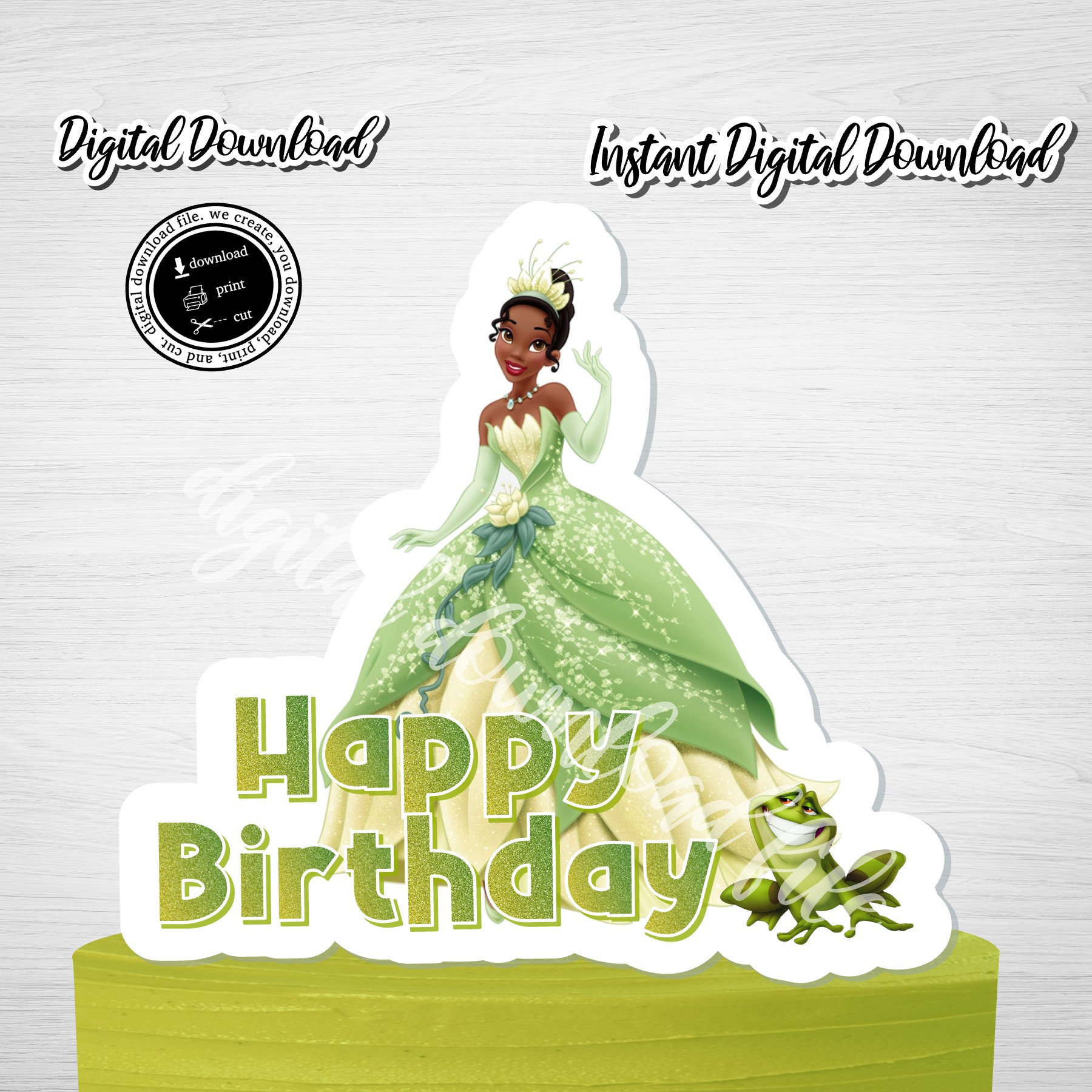 Disney Princess Cake Toppers Tiana Cupcake Toppers Printable Download