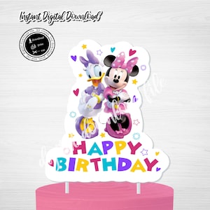 Minnie & Daisy Birthday Cake Topper: Printable Party Decor (Digital Download)