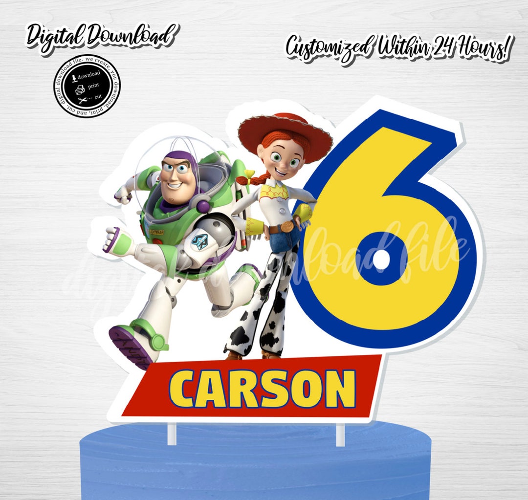 Printable BUZZ LIGHTYEAR Topper, Toy Story Printable Cake Topper,jessie ...