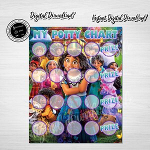Printable ENCANTO Potty Chart, Potty Training Chart Encanto, Encanto Potty Training, Encanto Printable, Instant Download Potty Chart ENCANTO
