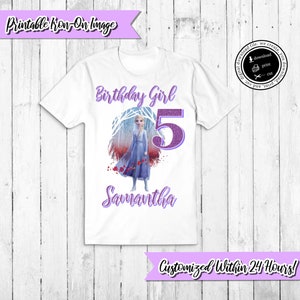 Queen Elsa Birthday Iron-On Image: Personalized Frozen Shirt (Digital File)