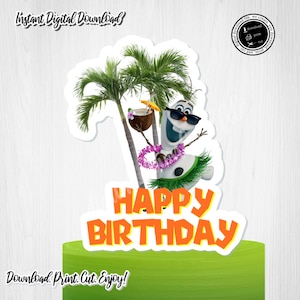 Tropical Olaf Cake Topper: Frozen Summer Birthday (Digital Download)