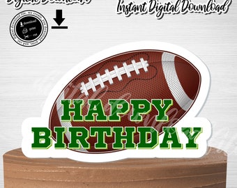 Instant Download FOOTBALL Cake Topper, Football Themed Printable,Football Birthday Party Decoration,Printable Football Centerpiece,Football