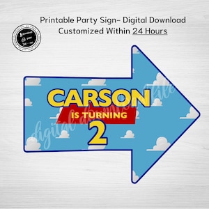 Custom Toy Story Birthday Arrow Sign (Digital Download)
