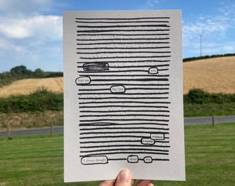 You Hurt Me Big Time | A5 black out poetry print