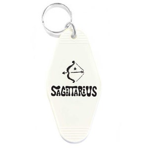 Sagittarius Key Tag - White