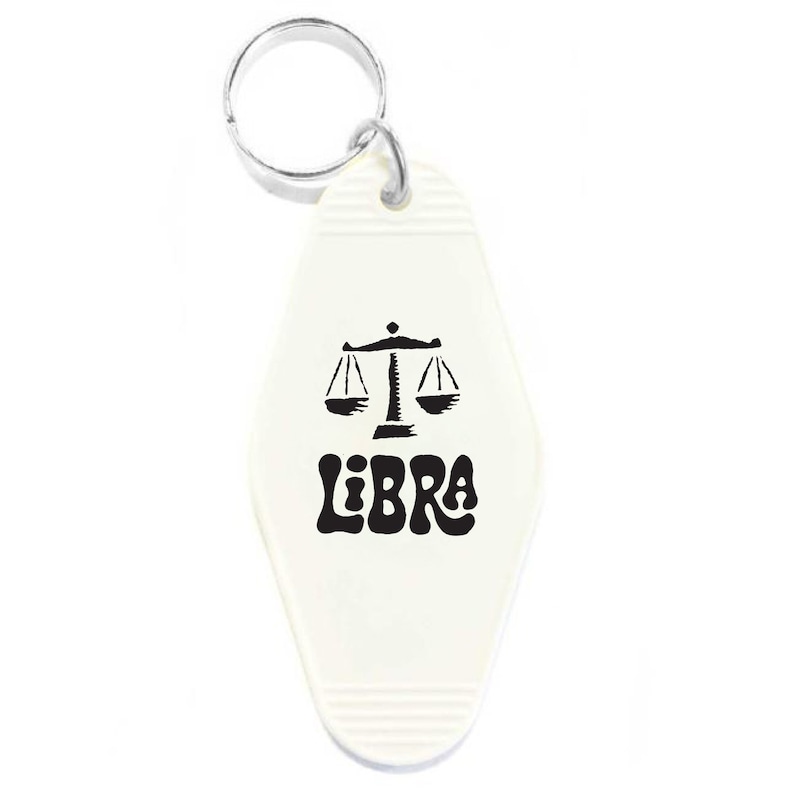 White Libra Key Tag