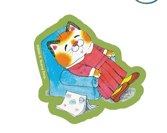 3P4 x Richard Scarry® - Sally Cat Lounging Sticker