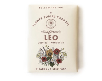 Flower Zodiac Sticker Card Set - Leo (July 23 - Aug 22)