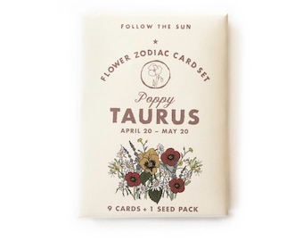 Flower Zodiac Sticker Card Set - Taurus (Apr 20 - May 20)