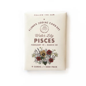 Flower Zodiac Sticker Card Set - Piscis (Feb 19 - Mar 20)