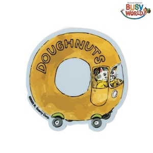 3P4 x Richard Scarry® - Adhesivo para coche con forma de donut