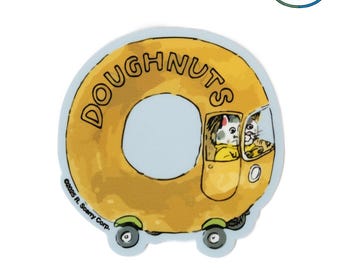 3P4 x Richard Scarry® - Doughnut Car Sticker