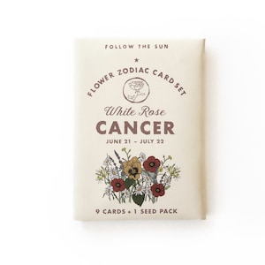 Flower Zodiac Sticker Card Set - Cáncer (21 de junio - 22 de julio)