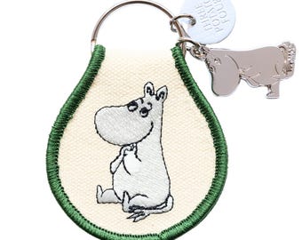 3P4 x Moomin® - Moomintroll Sitting Patch Keychain + Charm