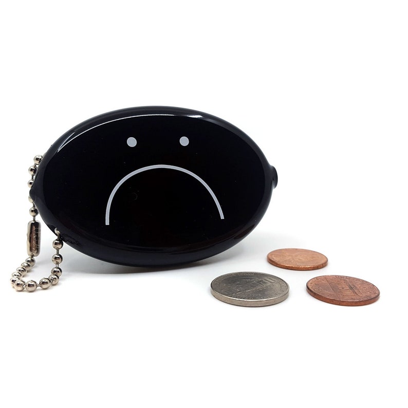 Rubber Squeeze Coin Pouch Frowny Face Etsy