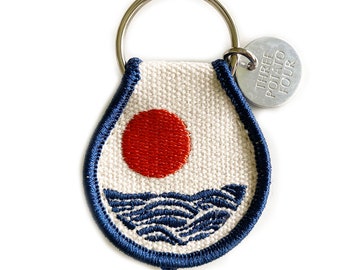 Sun and Waves Patch Keychain