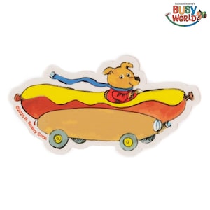 3P4 x Richard Scarry® - Adhesivo para coche con forma de perrito caliente