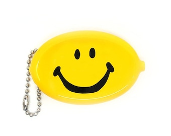 Rubber Squeeze Coin Pouch - Happy Face Classic (Yellow)