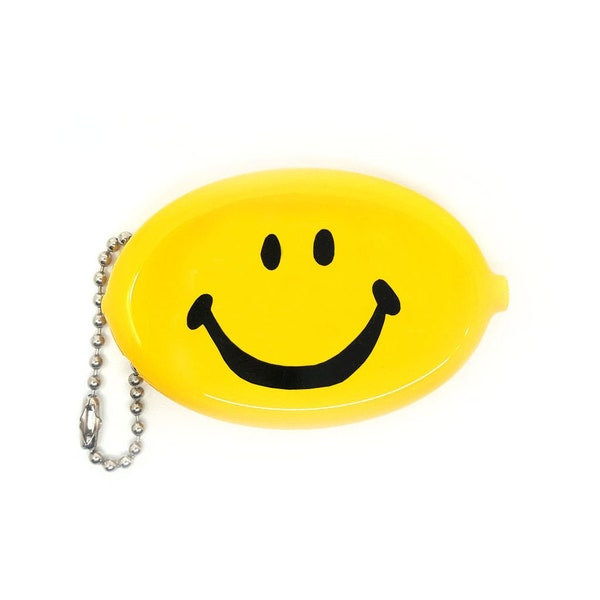 Rubber Squeeze Coin Pouch - Happy Face Classic (Yellow)