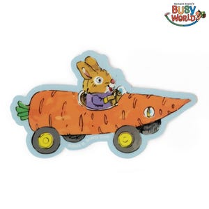 3P4 x Richard Scarry® - Adhesivo para coche con forma de zanahoria