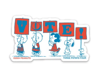 3P4 x Peanuts® - Snoopy and Friends "VOTE" Signs Sticker
