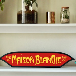 Paris Metro Sign, Maison Blanche Station, Vintage Decoration, Wall Art, Metro Art, Paris Art, Wooden Wall Decoration