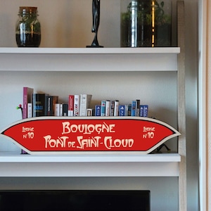Paris Metro sign, Boulogne Pont de Saint Cloud, Vintage decoration, Wall art, Metro art, Paris art, Wooden wall decoration