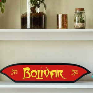 Paris Metro Sign, Bolivar Station, Vintage Decoration, Wall Art, Metro Art, Paris Art, Wooden Wall Decoration, Paris sign