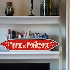 Paris Metro Sign, Montrouge Town Hall Station, Vintage decoration, Wall art, Metro art, Paris art, Wooden wall decoration
