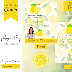 Lemonade Real Estate Pop By Tags: Client Marketing Canva Template (PDF Downloadable File)