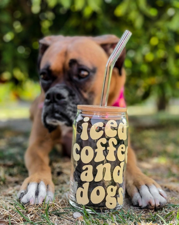 Beer Glass Can Boxer Dog Cup Dog Tumbler 16Oz Ice Coffee Glass Cup