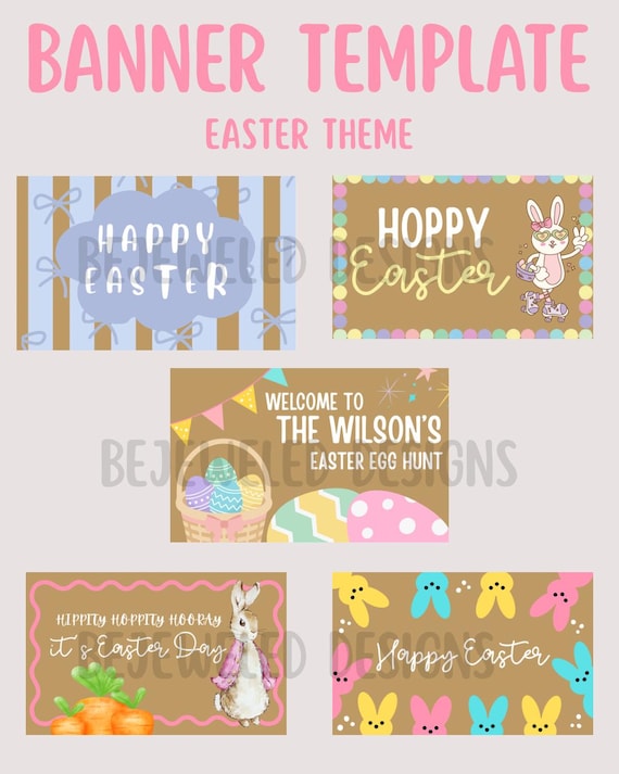 Digital Banner Template Easter | Easter Banner | Banner Templa | Easter Banner Template | Canva Banners | Easter Decor | Easter Ideas