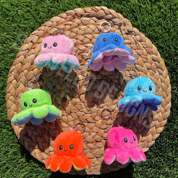 Reversible Octopus Plushie Keychain