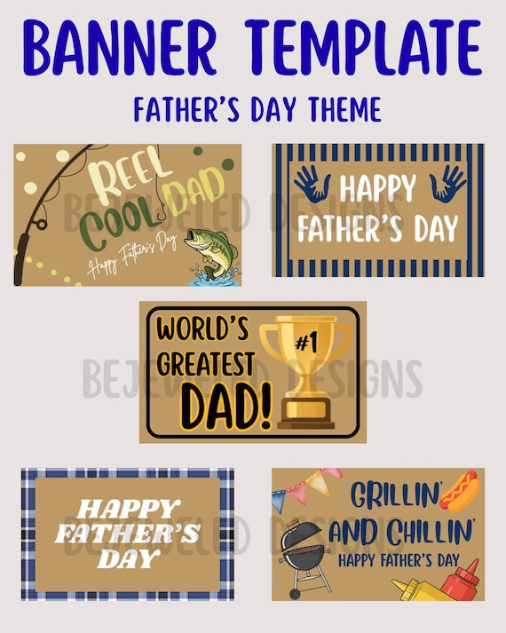 Digital Banner Template Father’s Day | Father’s Day Banner | Banner Template | Father’s Day Banner Template | Canva Banners
