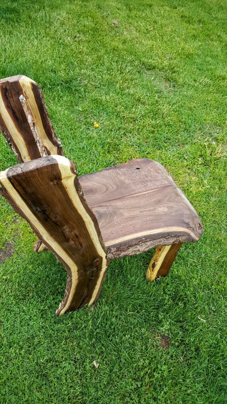 Live edge beautiful black walnut setting chair Etsy