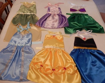 Disney Princess Aprons, Child Princess Aprons, Tangled, Belle, Tiana, Ariel Mermaid, Anna, Elsa