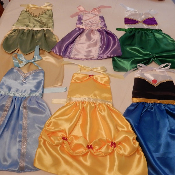 Disney Princess Aprons, Child Princess Aprons, Tangled, Belle, Tiana, Ariel Mermaid, Anna, Elsa