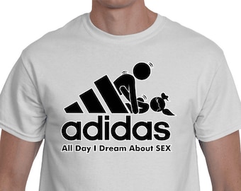 Funny Parody Logo All Day I Dream About Sex Men&#39;s T-Shirt.